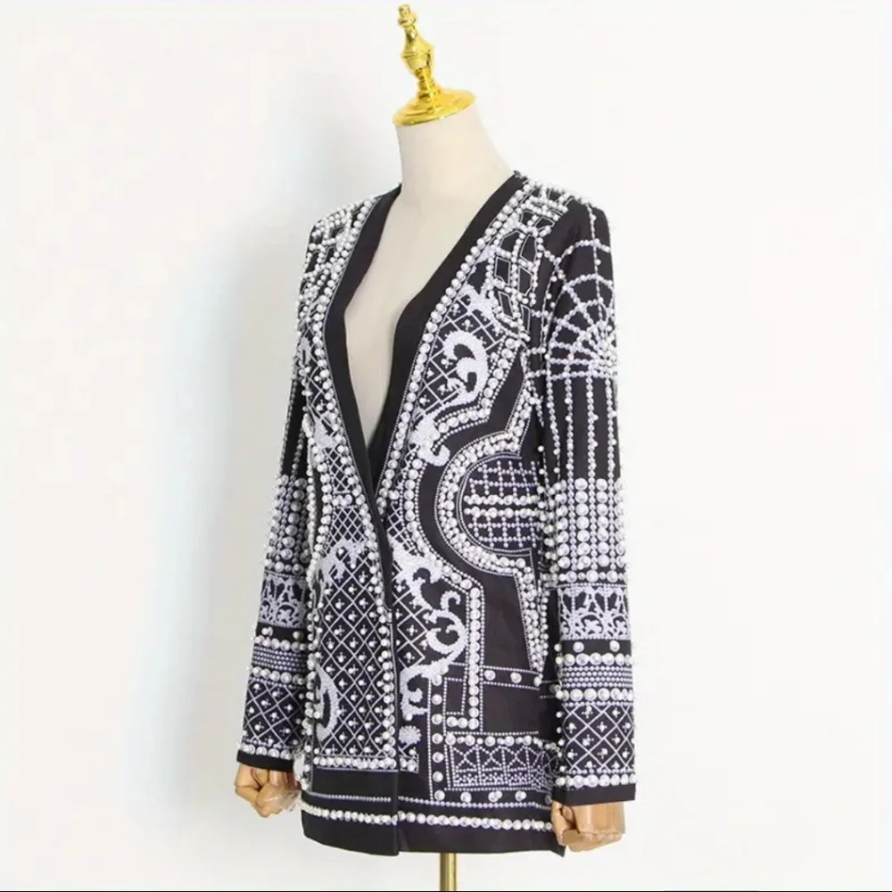 Women's Luxury Blazer Jacket - Elegant Long Sleeve Formal & casual coat - Picture 3 of 4